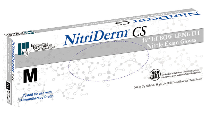 NitriDerm CS 16" Elbow Length Nitrile Gloves - Chemo